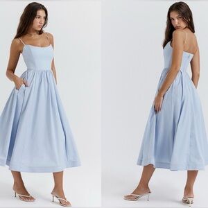 House of CB Powder Blue Spaghetti Strap Midi Dress SOLD